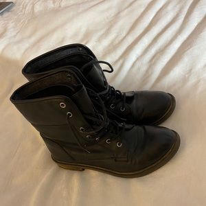 Black combat boots